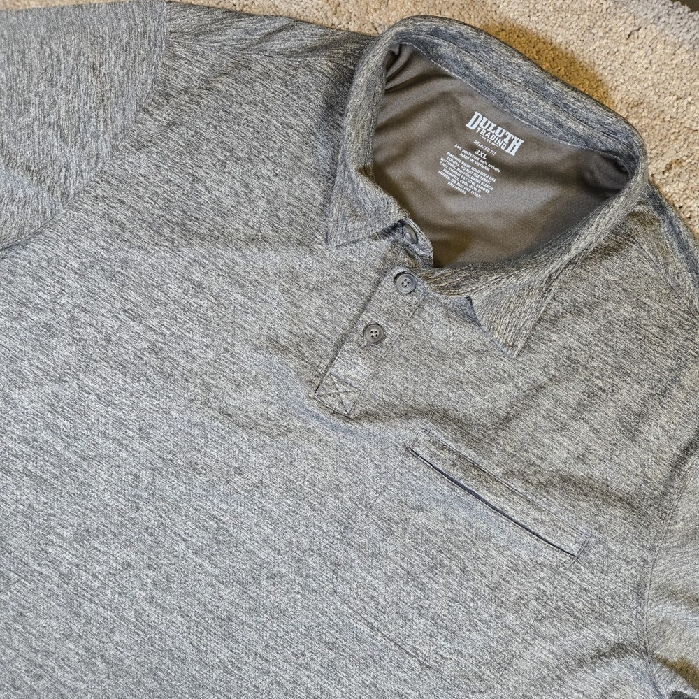 Duluth Trading Armachillo Gray Polo Shirt Size 3XL Cooling Relaxed Fit Golf